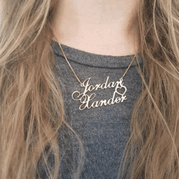 PERSONALIZED DOUBLE NAMES NECKLACE WITH HEART - Image 4